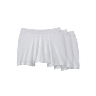 Men's Big & Tall Cotton Mid-Length Briefs 3-Pack by KingSize in White (Size 8XL) Underwear