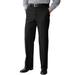 Men's Big & Tall Relaxed Fit Wrinkle-Free Full Elastic Plain Front Pants by KingSize in Black (Size 46 38)