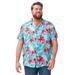 Men's Big & Tall KS Island Printed Rayon Short-Sleeve Shirt by KS Island in Cool Blue Floral (Size XL)