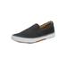 Wide Width Men's Canvas Slip-On Shoes by KingSize in Black (Size 14 W) Loafers Shoes