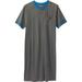 Men's Big & Tall Short-Sleeve Henley Nightshirt by KingSize in Heather Slate Grey (Size 3XL/4XL) Pajamas