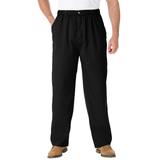 Men's Big & Tall Knockarounds® Full-Elastic Waist Pants in Twill or Denim by KingSize in Black (Size 4XL 40)