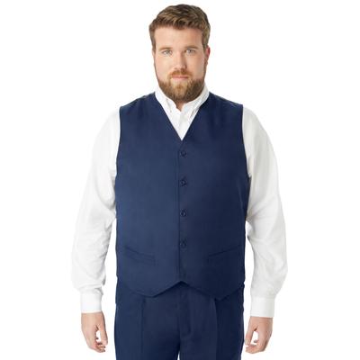 Men's Big & Tall KS Signature Easy Movement® 5-Button Suit Vest by KS Signature in Navy (Size 52)