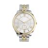 Men's Big & Tall Two-Tone Metal Link Watch by KingSize in Brushed Gold Silver
