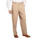Men's Big & Tall Classic Fit Wrinkle-Free Expandable Waist Plain Front Pants by KingSize in Dark Khaki (Size 64 38)