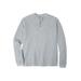 Men's Big & Tall Waffle-Knit Thermal Henley Tee by KingSize in Heather Grey (Size 6XL) Long Underwear Top