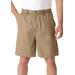 Men's Big & Tall Knockarounds® 8" Full Elastic Plain Front Shorts by KingSize in Khaki (Size 5XL)