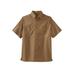 Men's Big & Tall Short-Sleeve Pocket Sport Shirt by KingSize in Dark Khaki (Size 3XL)