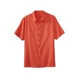 Men's Big & Tall Short-Sleeve Linen Shirt by KingSize in Light Coral (Size 2XL)