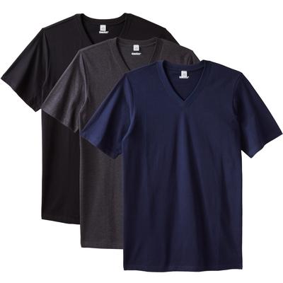 Men's Big & Tall Cotton V-Neck Undershirt 3-Pack by KingSize in Assorted Basic (Size 3XL)