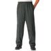 Men's Big & Tall Fleece Open-Bottom Sweatpants by KingSize in Heather Charcoal (Size 3XL)