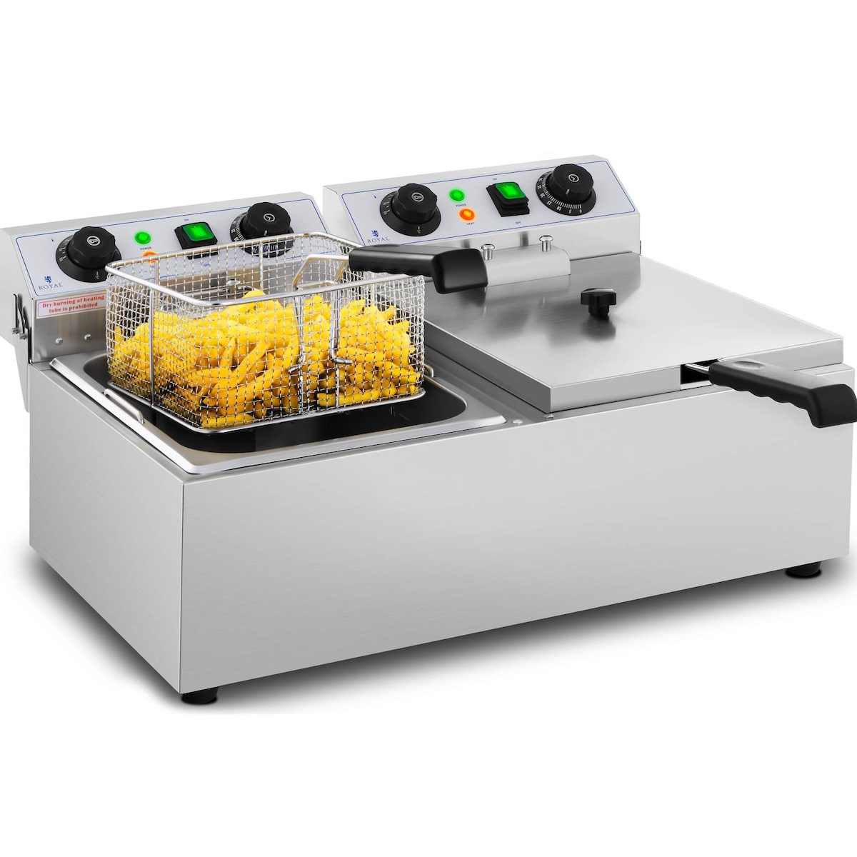 Royal Catering Elektro-Doppel-Fritteuse - 2 x 10 l - 6400 W - Timer - Image