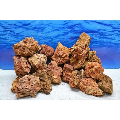 Pro Stein Aquarium Deko Versteinertes Laub rotbraun Natursteine 0,8-1,5 Kg Nr.57 Image