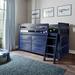 Viv + Rae™ Kaiden Twin 6 Drawer Solid Wood Low Loft Bed w/ Bookcase w/ Shelves Wood in Blue | 54 H x 54.75 W x 81.5 D in | Wayfair