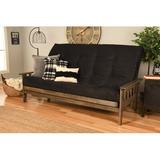 The Twillery Co.® Stratford Queen 87" Wide Futon & Mattress Wood/Solid Wood in Black | 44 H x 87 W x 37 D in | Wayfair