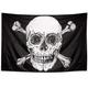 Boland 74110 - Fahne Pirat, Größe 200 x 330 cm, Polyester, Totenkopf, Flagge, Banner, Wanddekoration, Hängedekoration, Kindergeburtstag, Mottoparty, Karneval, Halloween