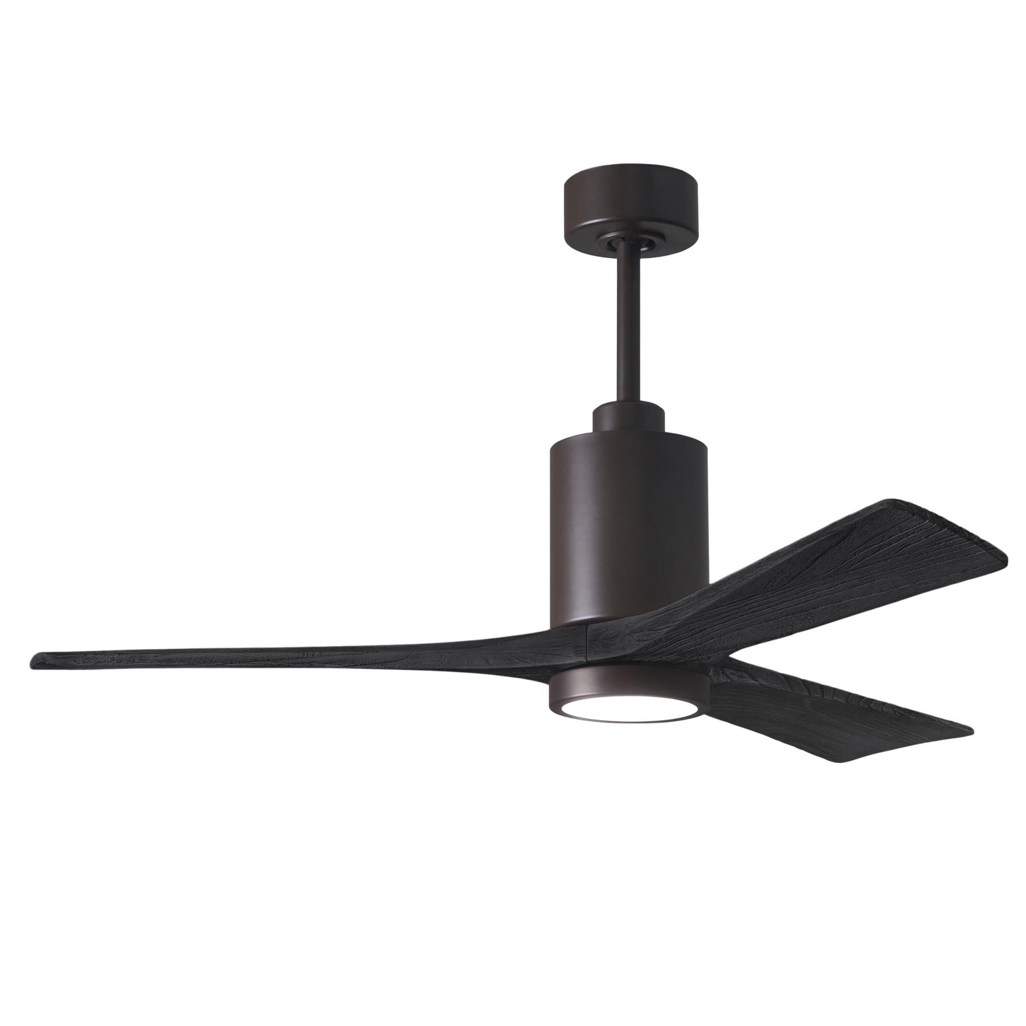 Matthews Fan Company Patricia 52 Inch Ceiling Fan with Light Kit - PA3-TB-BK-52