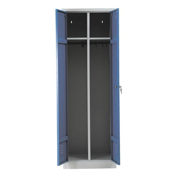 Gürkan Garderobenschrank 60 x 180 cm Zylinderschloss grau, 60x180x50 cm