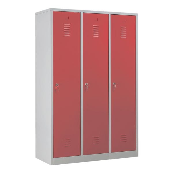Gürkan Garderobenschrank 120 x 180 cm Zylinderschloss grau, 120x180x50 cm