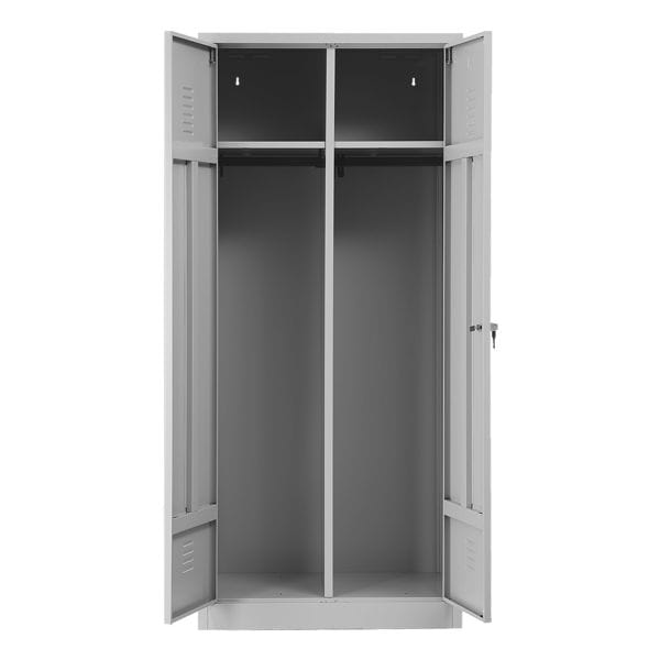 Gürkan Garderobenschrank 80 x 180 cm Zylinderschloss grau, 80x180x50 cm