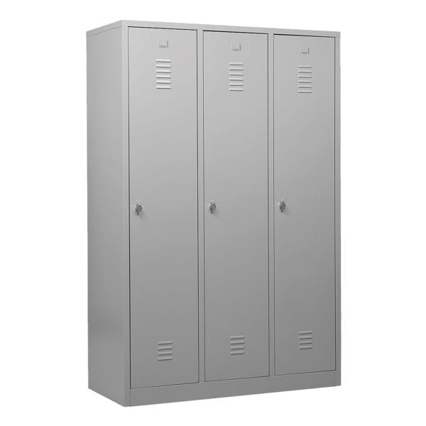 Gürkan Garderobenschrank 120 x 180 cm Vorhängeschloss grau, 120x180x50 cm