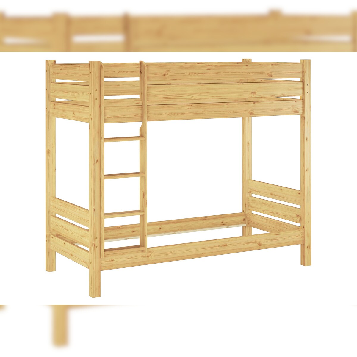 Erst-Holz Etagenbett extra stabil 80x200 Massivholz-Stockbett Nische 80 teilbar ohne Rollrost 60.16-08T80oR Image