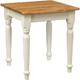Table à rallonge style champêtre en bois massif de tilleul avec structure antique blanche et