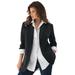 Plus Size Women's Boyfriend Blazer by Roaman's in Black (Size 32 W) Professional Jacket