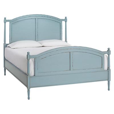 Casa Florentina Emile Bed - Distressed Blue Gray, Queen - Ballard Designs