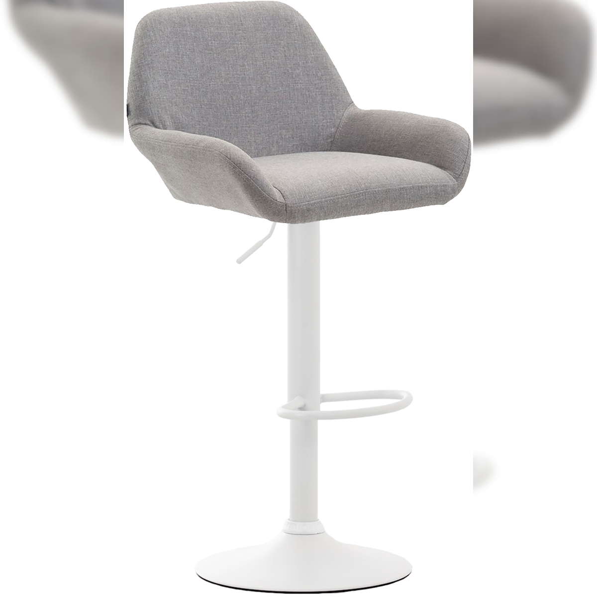 CLP Barhocker Braga Stoff grau/weiß Image