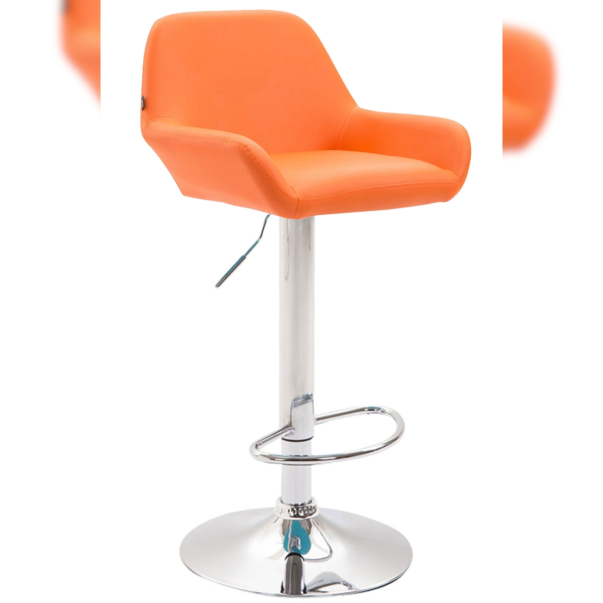 CLP Barhocker Braga Kunstleder orange/chrom Image