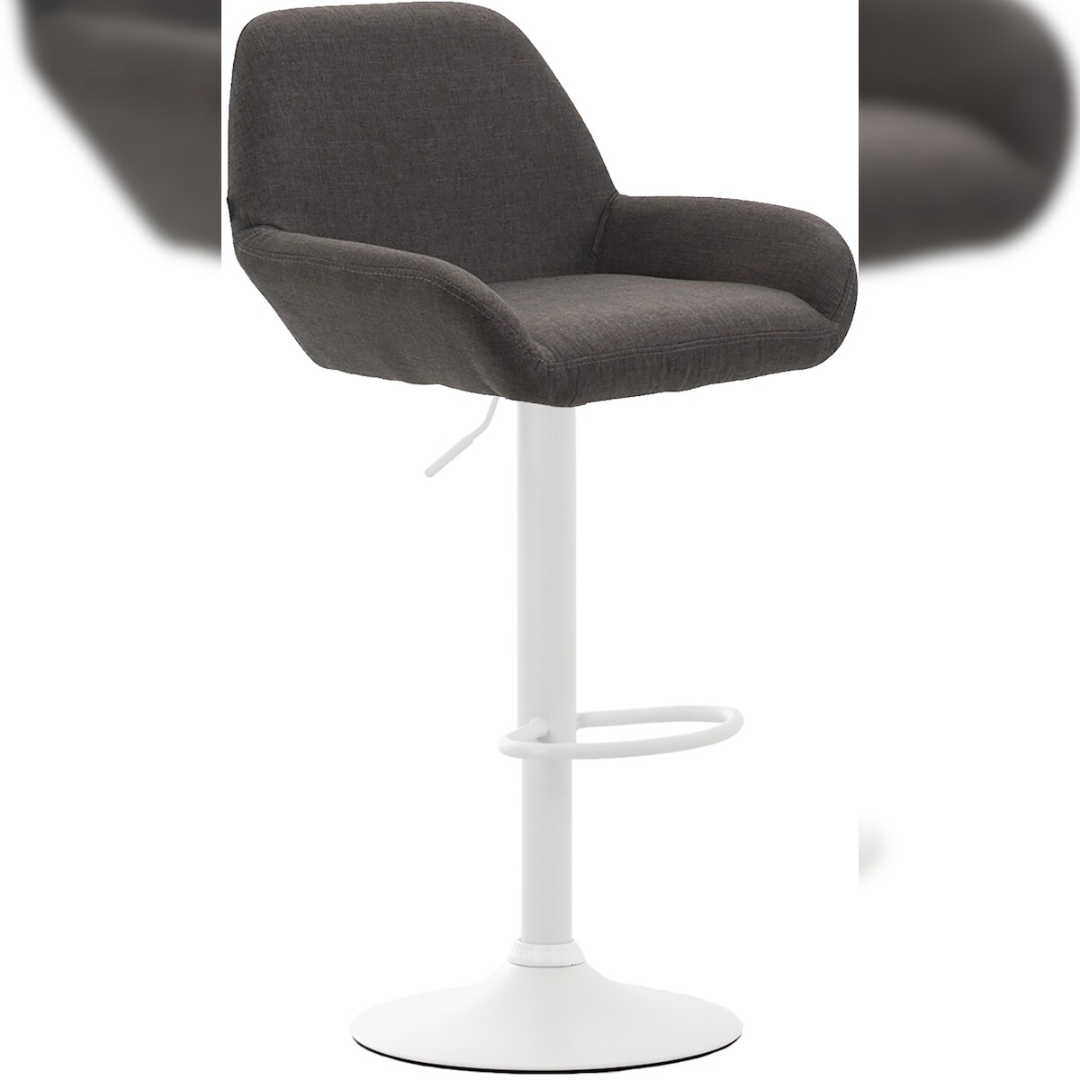 CLP Barhocker Braga Stoff dunkelgrau/weiß Image