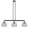 Innovations Lighting Bruno Marashlian Large Bell Cage 41 Inch 3 Light Linear Suspension Light - 213-BAB-G74-CE-LED