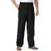 Men's Big & Tall Knockarounds® Full-Elastic Waist Pleated Pants by KingSize in Black (Size 6XL 38)