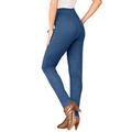 Plus Size Women's Skinny-Leg Comfort Stretch Jean by Denim 24/7 in Medium Stonewash Sanded (Size 20 W) Elastic Waist Jegging