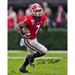 D'Andre Swift Georgia Bulldogs Autographed 16" x 20" Red Jersey Solo Run Photograph