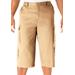 Men's Big & Tall 17" Side Elastic Cargo Shorts by KingSize in Dark Khaki (Size 46)