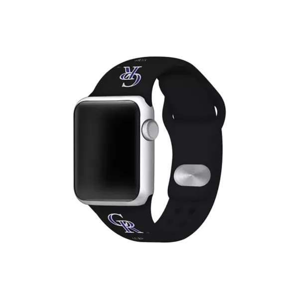 game-time®-mlb-colorado-rockies-silicone-apple-watch-band,-black/