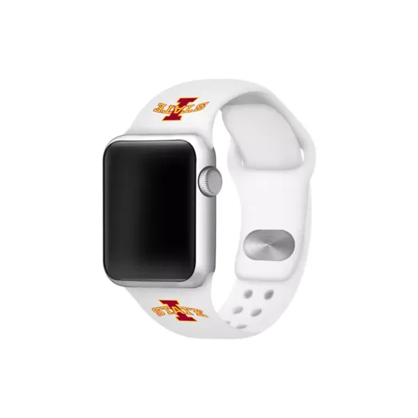affinity-bands-ncaa-iowa-state-cyclones-silicone-apple-watch-band,-white/