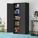 Ebern Designs Searra 72" H x 36" W x 18" D Metal Garage Storage Cabinet w/ Lockable doors Steel in Black | 72.05 H x 36.22 W x 18.11 D in | Wayfair