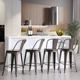 17 Stories Burney Counter & Bar Stool Wood/Metal in Brown | 38 H x 17.3 W x 17 D in | Wayfair 7D9C0CB7CAFB4D87AC1286612C0E943B