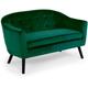 Canapé 2 places scandinave Savoy Velours Vert - Vert