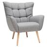 Fauteuil scandinave en tissu gris clair et bois clair avery