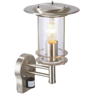 Lampe York Außenwandleuchte stehend Bewegungsmelder edelstahl 1x A60, E27, 40W, g.f. Normallampen