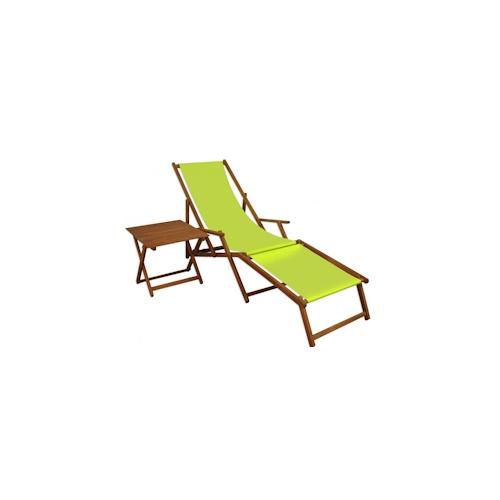 Liegestuhl pistazie Fußteil Tisch Gartenliege Strandliege Relaxliege Buche klappbar 10-306 F T