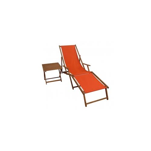 Liegestuhl terracotta Sonnenliege Strandliege Gartenliege Fußteil Tisch klappbar 10-309 F T