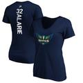 Women's Fanatics Branded Bella Allarie Navy Dallas Wings Playmaker Name & Number V-Neck T-Shirt