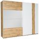 Armoire, garde robe wood deux portes coulissantes 200 cm. Dressing complet. Miroir inclus. - Marron