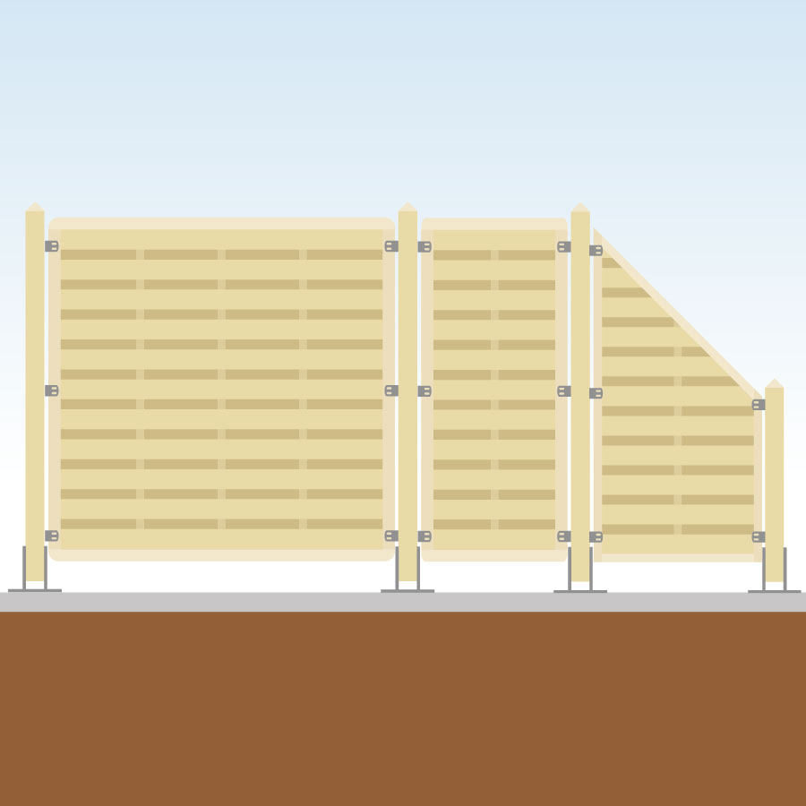TraumGarten Sichtschutzzaun Basic Komplett-Set Holz Sichtschutz Lamellenzaun, mit Endelement, 179 cm,7,Aufschrauben,keine Image