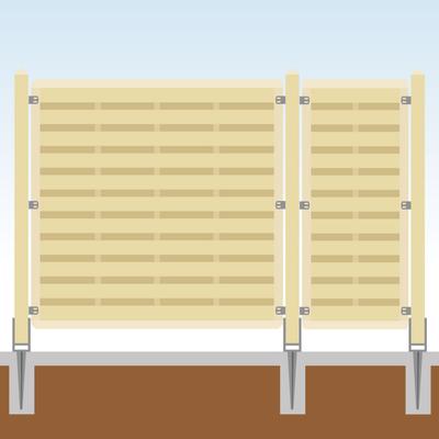 TraumGarten Sichtschutzzaun Basic Komplett-Set Holz Sichtschutz Lamellenzaun, ohne Endelement, 179 cm,6,Einbetonieren,keine Image